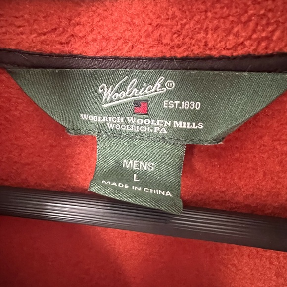 Woolrich Men's Rust Fleece Full-Zip Jacket Size L - Picture 2 of 3
